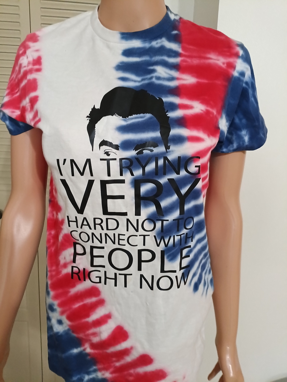 On Fire Tie-Dye Short Sleeve Tee - Red, Blue & White